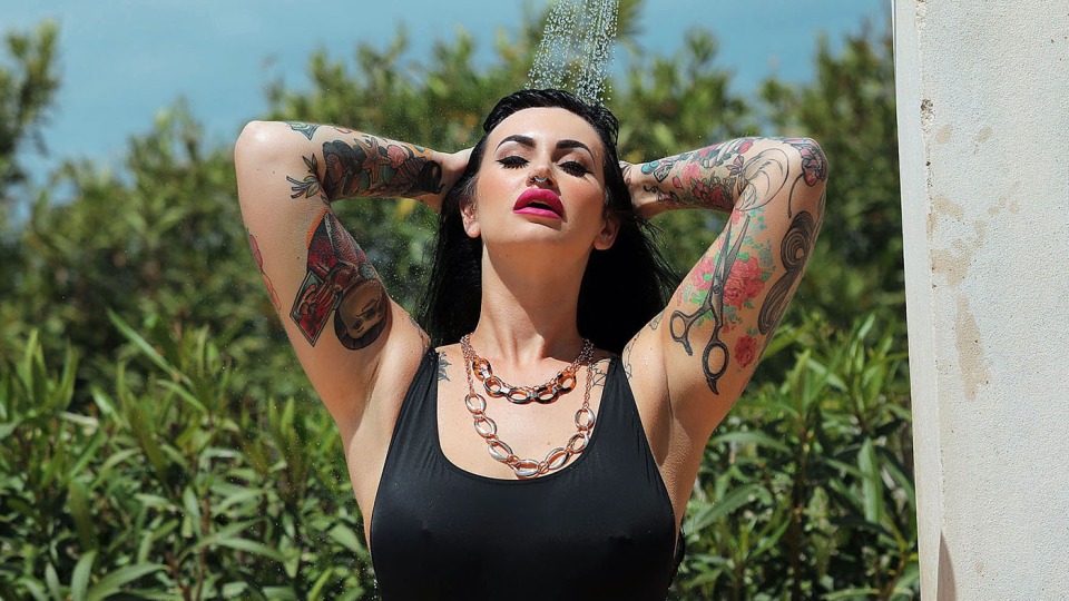 SLIPPERY WET NIPPLES - Cherry Pie sexy shower tease